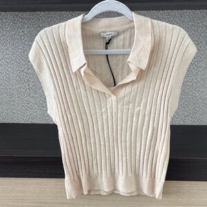 Joe's Jeans Cream Ribbed Knit Top